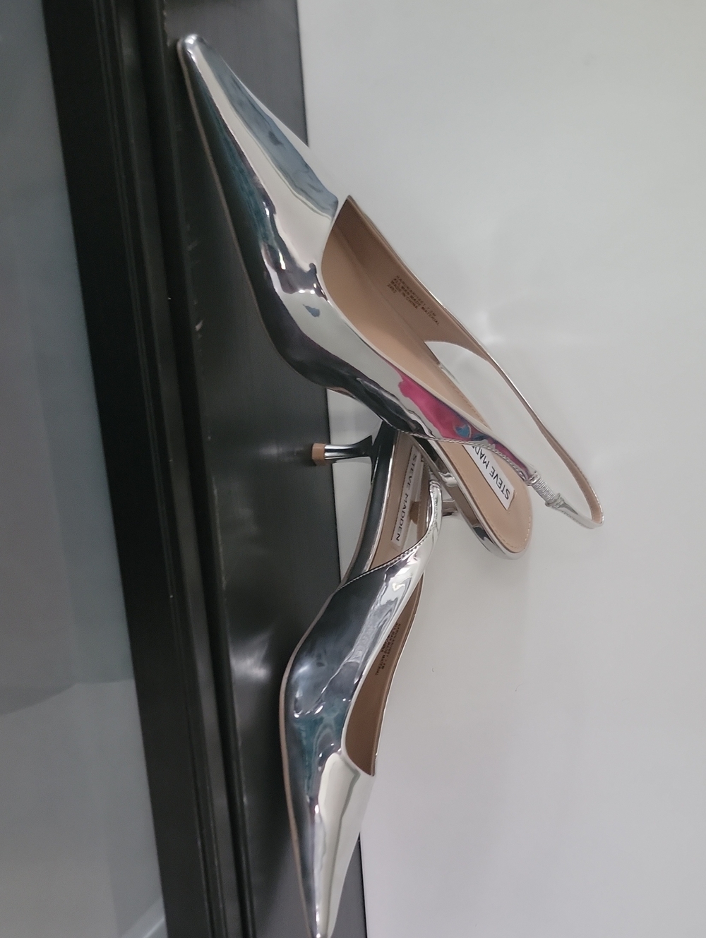 Steve Madden Women's shoes Kari Silver Pointed-Toe Slingback Heels - Women